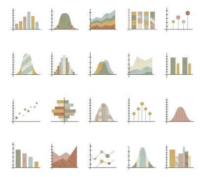 Chart and graph set featuring data Stock Illustration