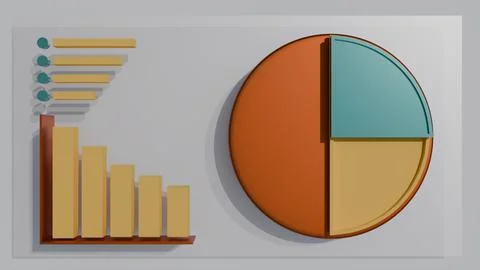 Chart and infographic elements on a light background for presenting statist.. イラスト素材