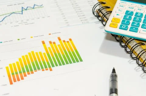 Chart and pen Foto stock