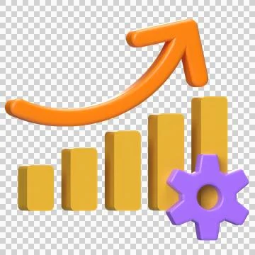 Chart with Up Arrow 3D Icon Stock-Illustration
