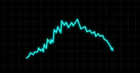 Chart arrow blue glow irregular shape goes up and down Stock Footage 336639337
