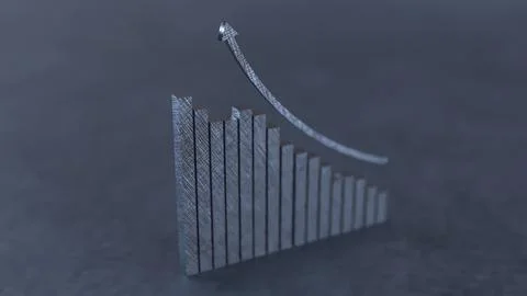 The Chart Arrow up  for Business concept 3d Rendering. Stock Illustration