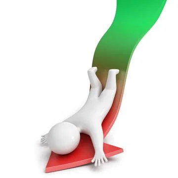 Chart arrow people 3d render Stock Illustration