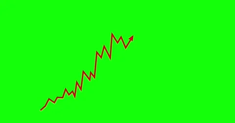 Chart arrow red irregular shape goes up and down greenbox. Stock Footage 321056342