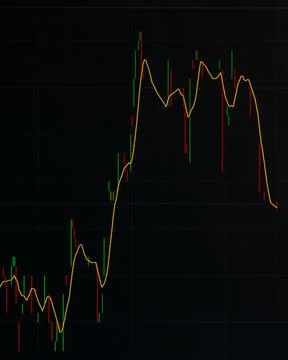 Chart background: Technical price chart and indicator, red and green candle.. Stock Photos