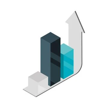 Chart bar and arrow Stock Illustration