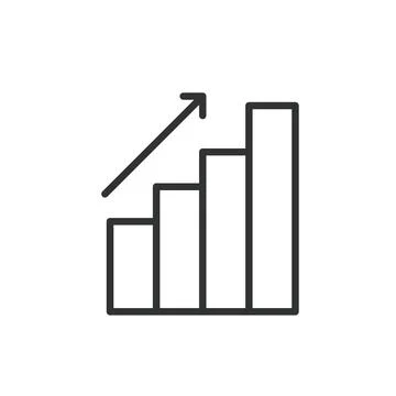 Chart bars up, icon in line design. Chart, bars, up, increase, growth, rise Stock-Illustration