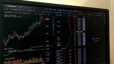 Chart of Bitcoin crypto currency reaching high values on stock market Video stock 150466574