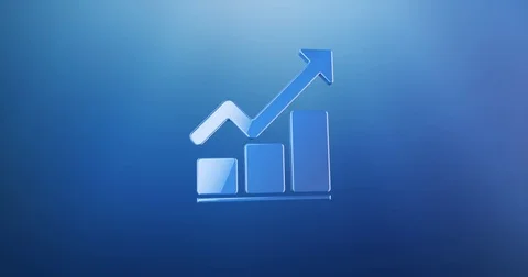 Chart Up Blue 3d Icon Stock Footage 69985937