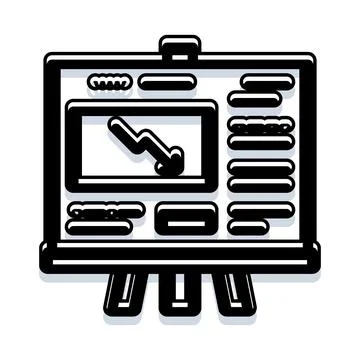 Chart board showing financial decrease data analysis イラスト素材
