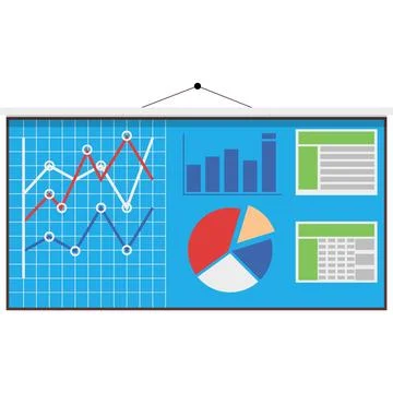 Chart board vector graph flipchart icon whiteboard Stock Illustration