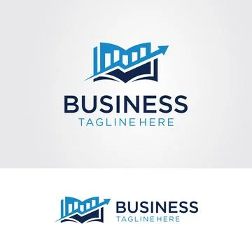 Chart Book Logo Template Stock Vector. Book Analytics Logo Design Icon. Financia Stock Illustration