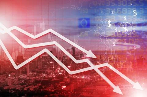 Chart businesses falling Stock Photos