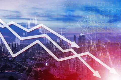 Chart businesses falling Stock Photos