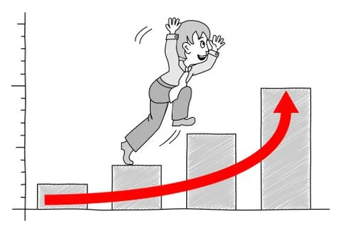 Chart with businessman 3 Stock Illustration