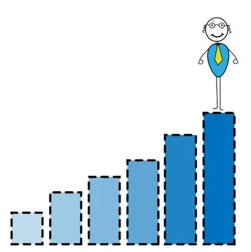 Up chart businessman Stock Illustration