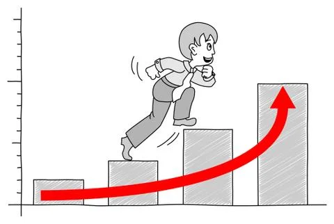 Chart with businessman Stock Illustration