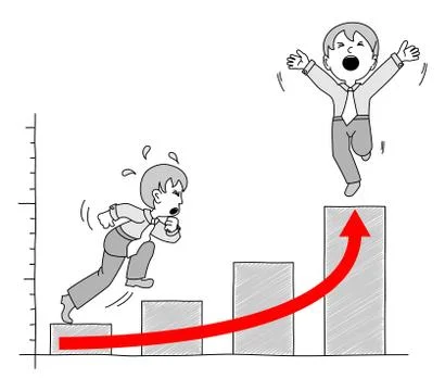 Chart with businessman Stock-Illustration