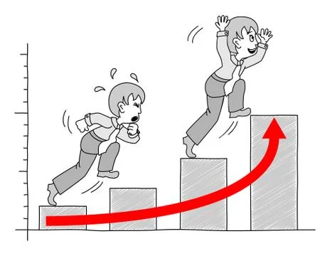 Chart with businessman Stock Illustration