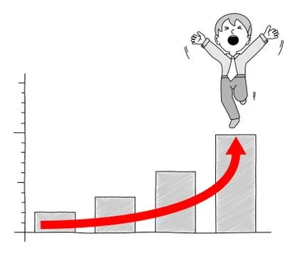 Chart with businessman Illustrazione stock