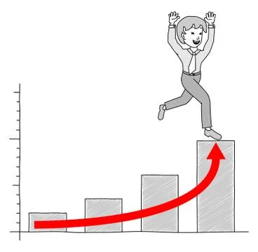 Chart with businessman Illustrazione stock