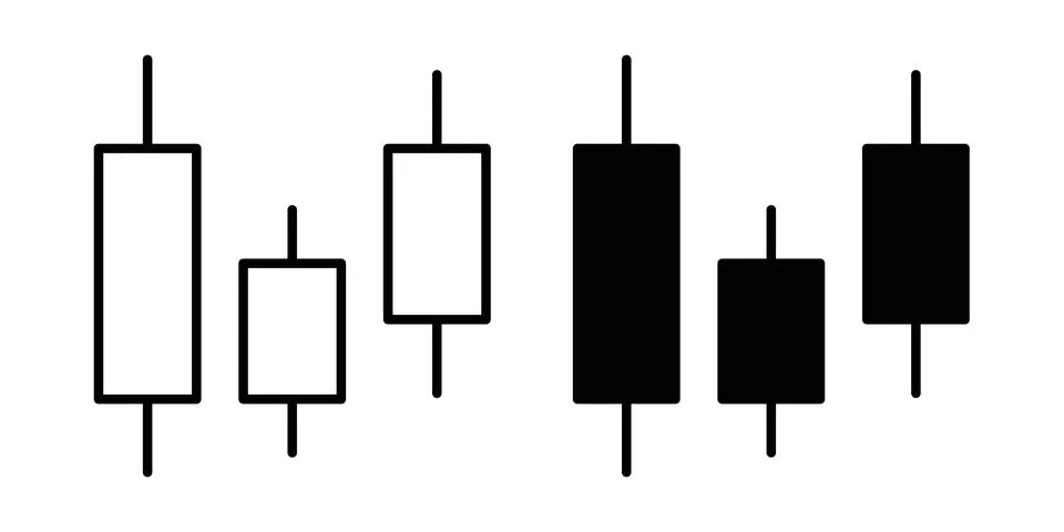 Chart candlestick icon vector, symbol, logo illustrations Illustrazione stock