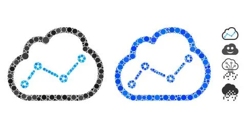 Chart Cloud Composition Icon of Circle Dots イラスト素材