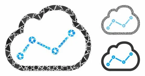 Chart cloud Mosaic Icon of Humpy Elements Stock Illustration