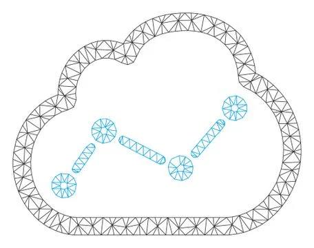 Chart Cloud Polygonal Frame Vector Mesh Illustration Stockillustratie