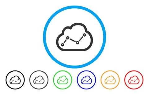 Chart Cloud Rounded Vector Icon Stock Illustration