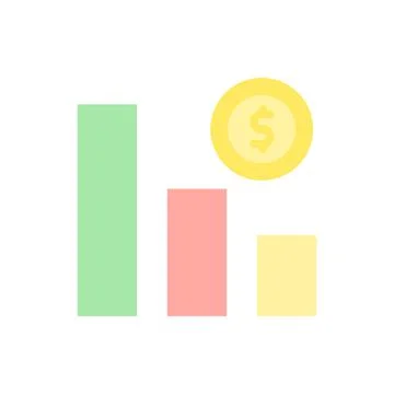 Chart coin dollar icon. Simple color vector elements of bankruptcy icons for ui イラスト素材