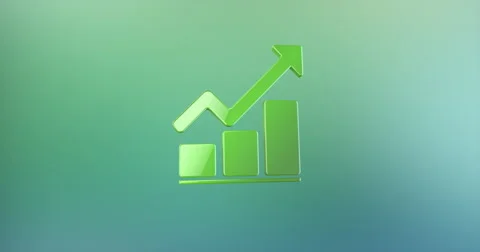 Chart Up Color 3d Icon Stock Footage 67410633