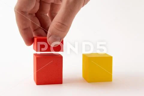 Chart from color blocks. Hand creates chart column. ~ Hi Res #147988068