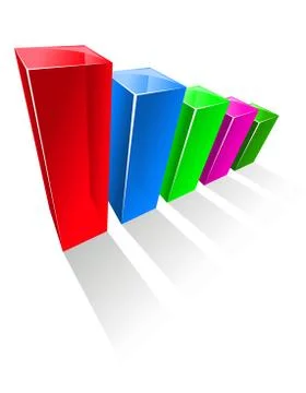 Chart with colorful glowing vertical columns Stock Illustration