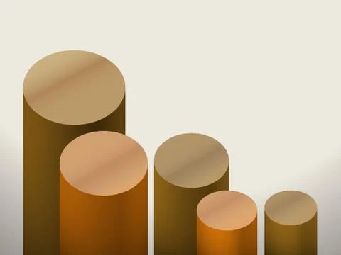 Chart columns brown white background Stock Illustration