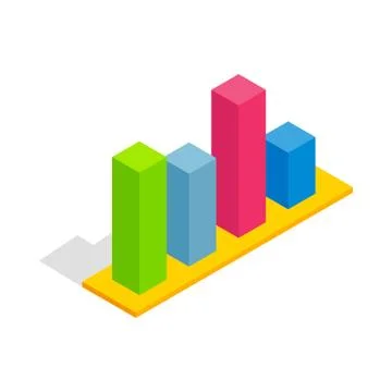 Chart in columns icon, isometric 3d style Stockillustratie