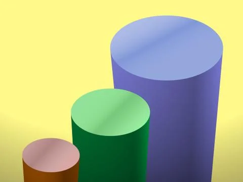 Chart columns multicolored yellow background Stock Illustration