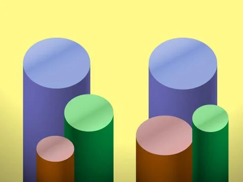 Chart columns multicolored yellow background Stock Illustration