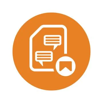 Chart, communication, document icon. Orange color vector EPS. Stock Illustration