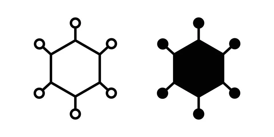 Chart connected icon. Outline, flat icons Stock Illustration
