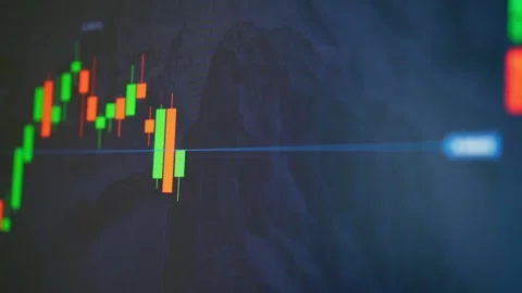 Chart of a currency pair in a trading terminal. Forex currency trading. Stock Footage 247731311