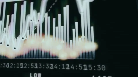 Chart with data points being represented by vertical bars Stock Footage 333862587