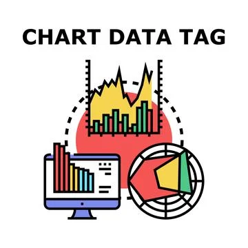 Chart data tag analytics visualization concept Ilustración de archivo