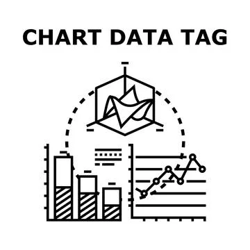 Chart data tracking analysis information visualization concept 库存插图
