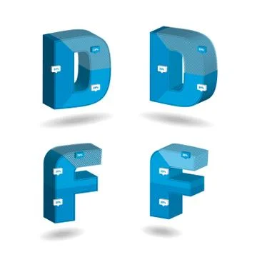 Chart design with letter D and F Stock Illustration