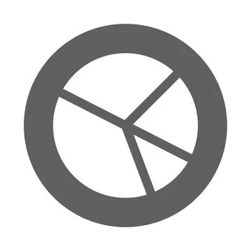 Chart, diagram, pie icon. Gray vector graphics. Stock Illustration