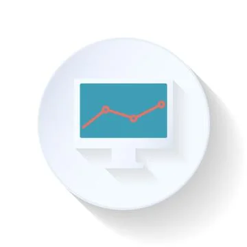 Chart in the display flat icon Stock Illustration