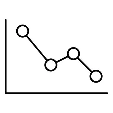 Chart Displaying a Downward Trend in Data Analysis 스톡 일러스트