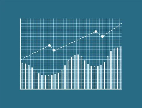 Chart with Dots Lines Poster Vector Illustration Stock Illustration