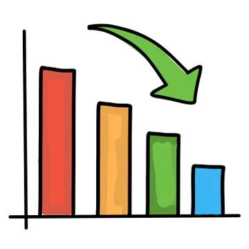 Chart down. Vector drawing Stock Illustration